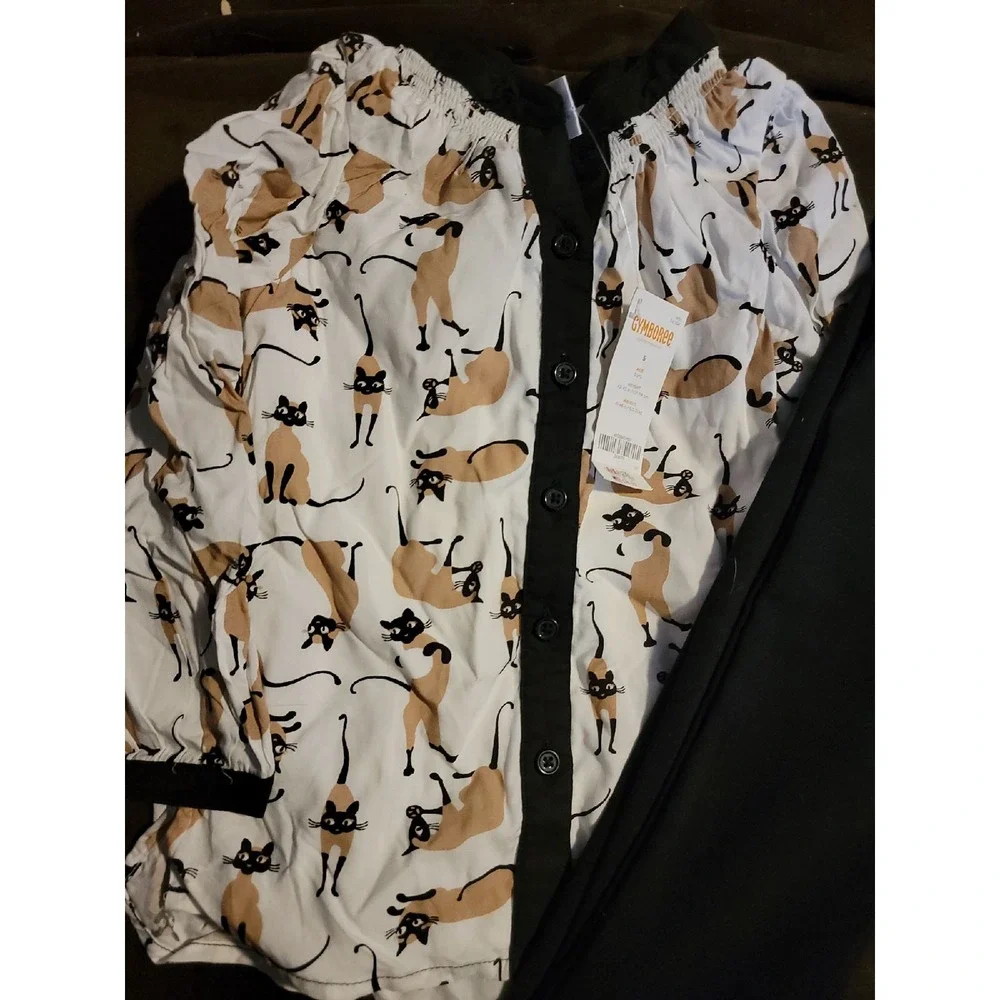Gymboree purrfectly fabulous siamese cat top 5 and pants 5t nwt